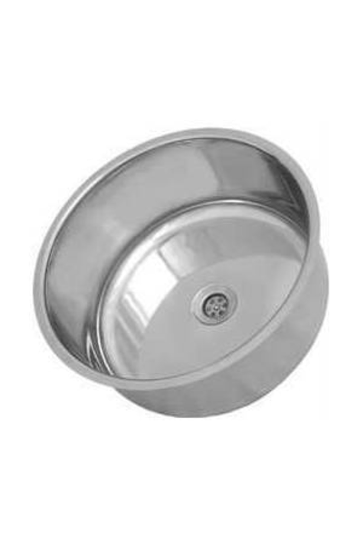 Yuvarlak Tezgah Altı Evye - 430 Kalite Düz Küçük Kafa Sifon