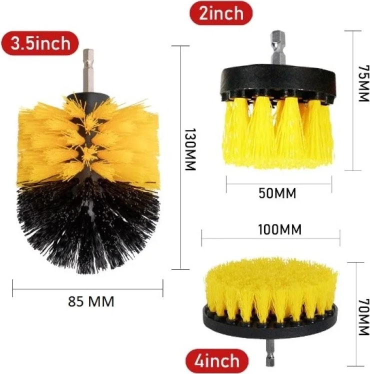 Matkap Ucuna Takılan 3&amp;apos;lü Fırça Temizlik Seti (5047)