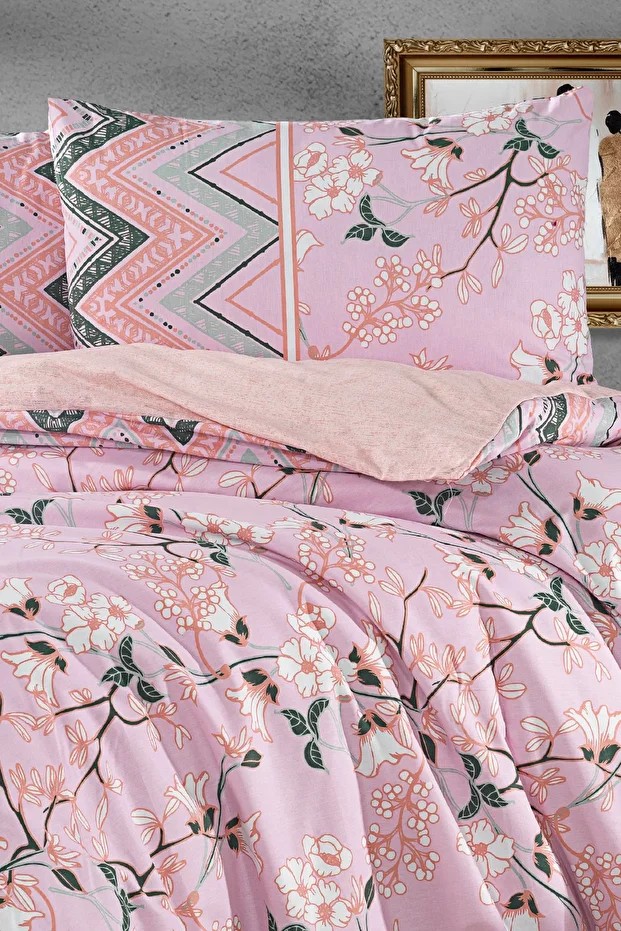 Elegan %100 Pamuk Nevresim Takımı Çift Kişilik (4 Parça)