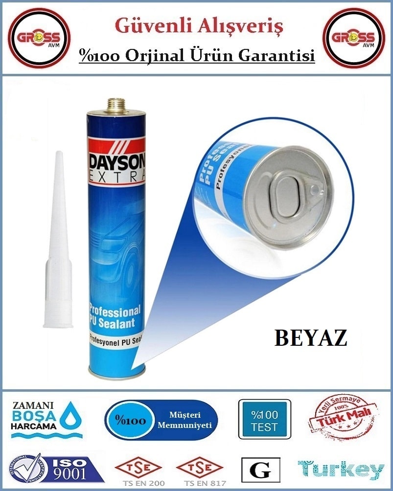 Pu Profesyonel Silikon Mastik 280ml - Orjinal Ürün - Beyaz