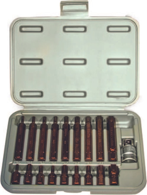 19PC Kaplamalı Delikli Torx Bits Set 005-KK0003