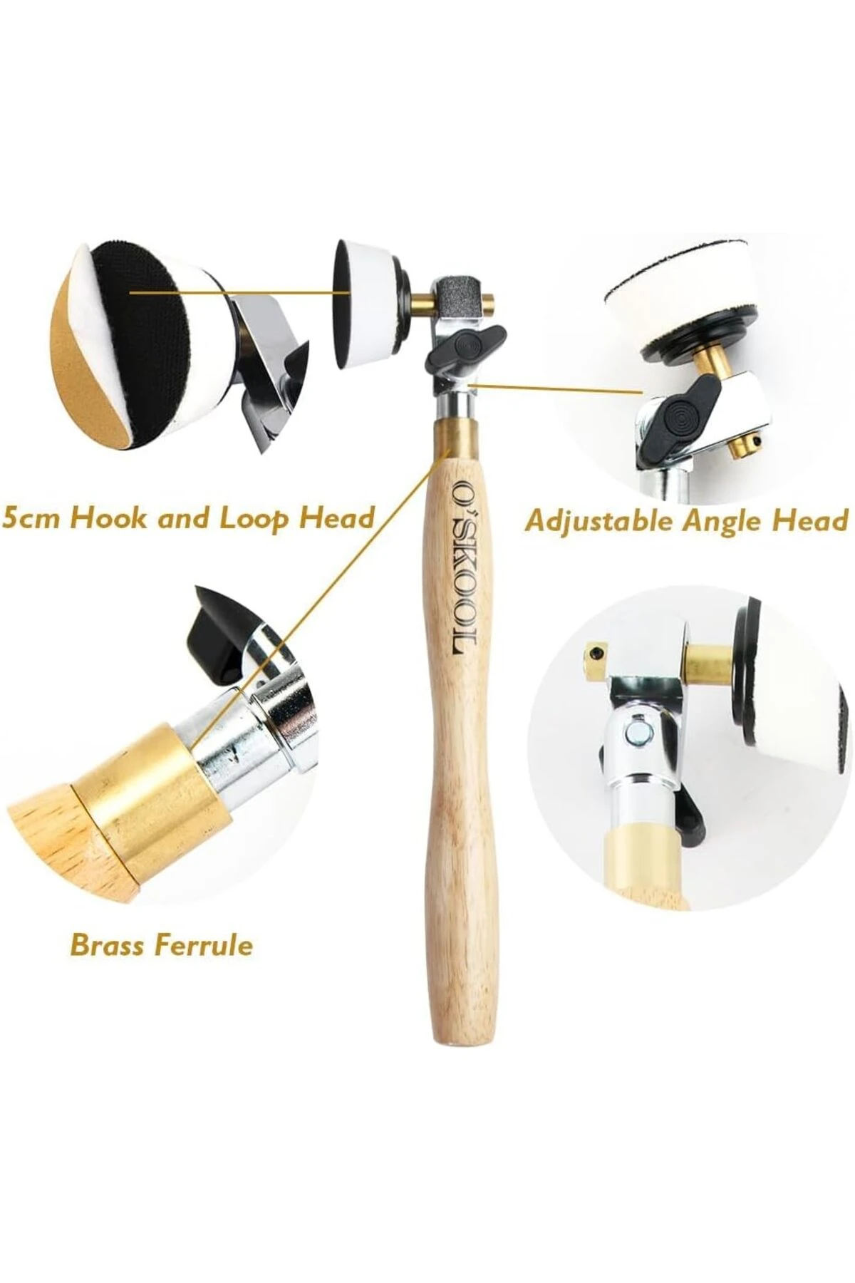 Torna Makineleri İçin Ahşap Zımpara Ünitesi Kase Zımpara Mil Başlık 50mm