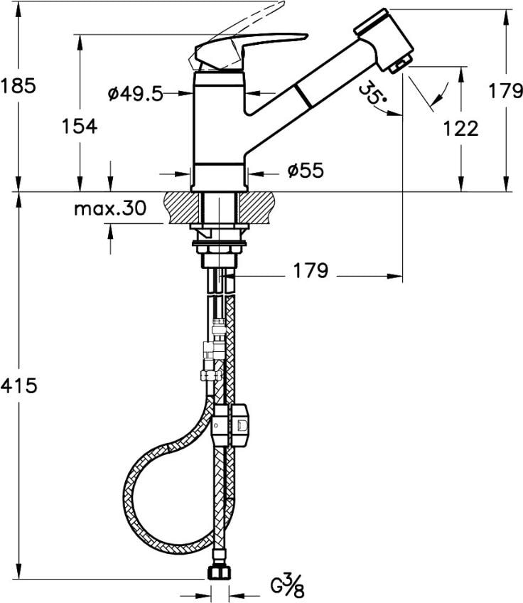 Harmony A41864EXP Pull-Out Eviye Bataryası, Krom