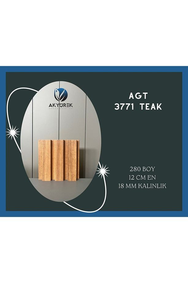 Akyürek Lb 3771 Model Teakl Renk Dekor Profil Duvar Kaplama Panel Lambri