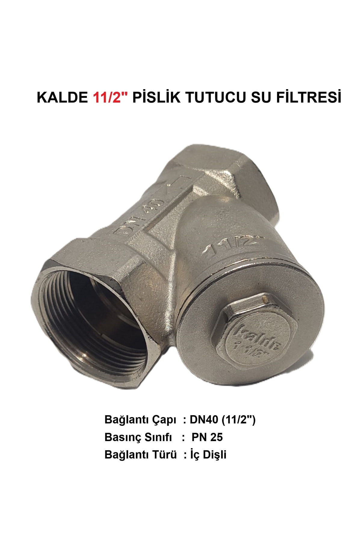 11/2" Sarı / Krom Pislik Tutucu Su Filtresi Dn40 - Threaded Strainer