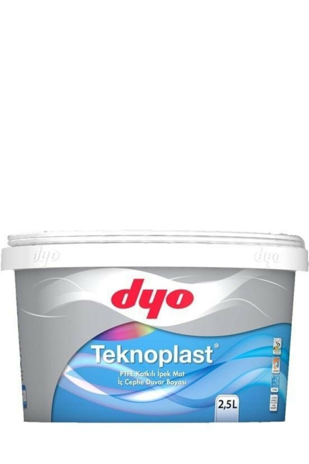 Teknoplast Teflonlu Antibakteriyel Ipek Mat Iç Cephe Duvar Boyası 0001 Beyaz 2,5 Lt