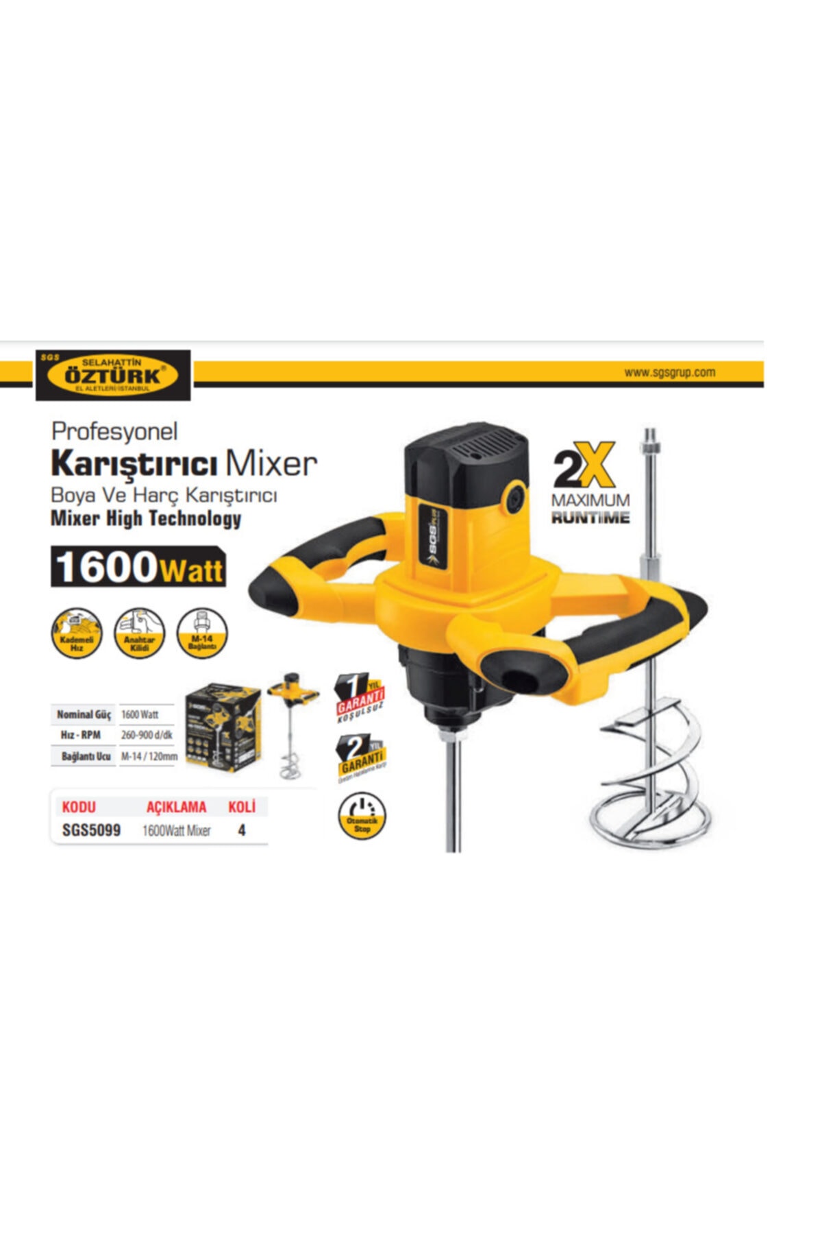 SGS 5099 Profesyonel Karıştırıcı Mixer 1600watt