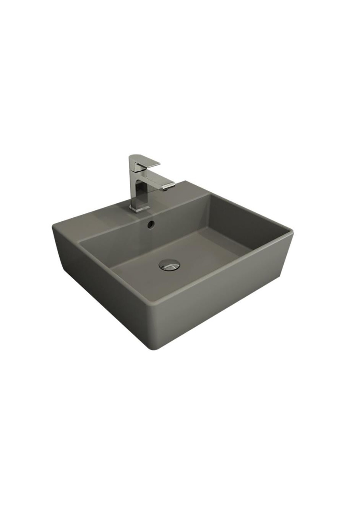 Milano Batarya Banklı Lavabo 50 Cm M Gri 1216-006-0126