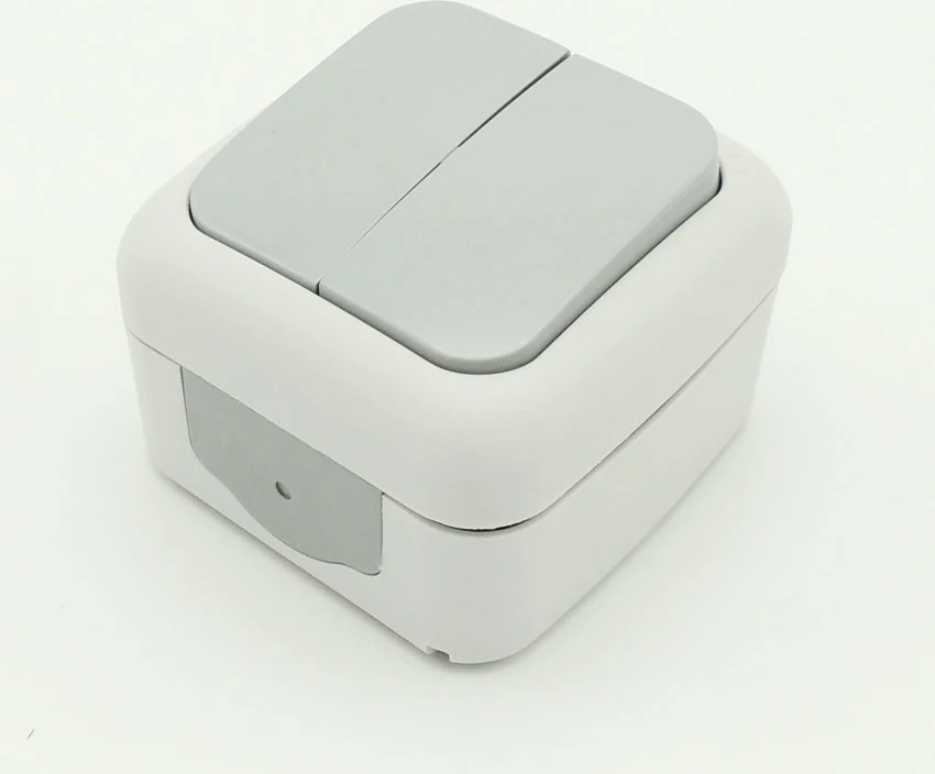 Palmiye Sıva Üstü Komütatör Ikili Anahtar Gri 220 Volt