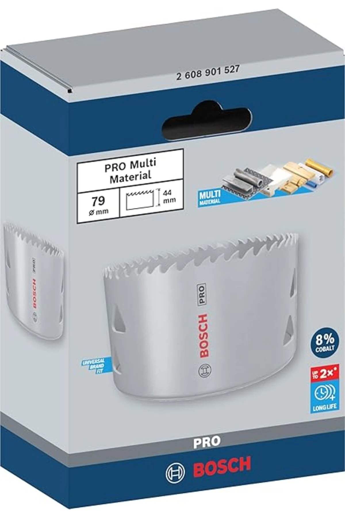 1 x PRO Multi Malzeme Delik Testeresi (Yumuşak Ahşap, Alçıpan Duvar için, Ø 79 mm, Profesyonel