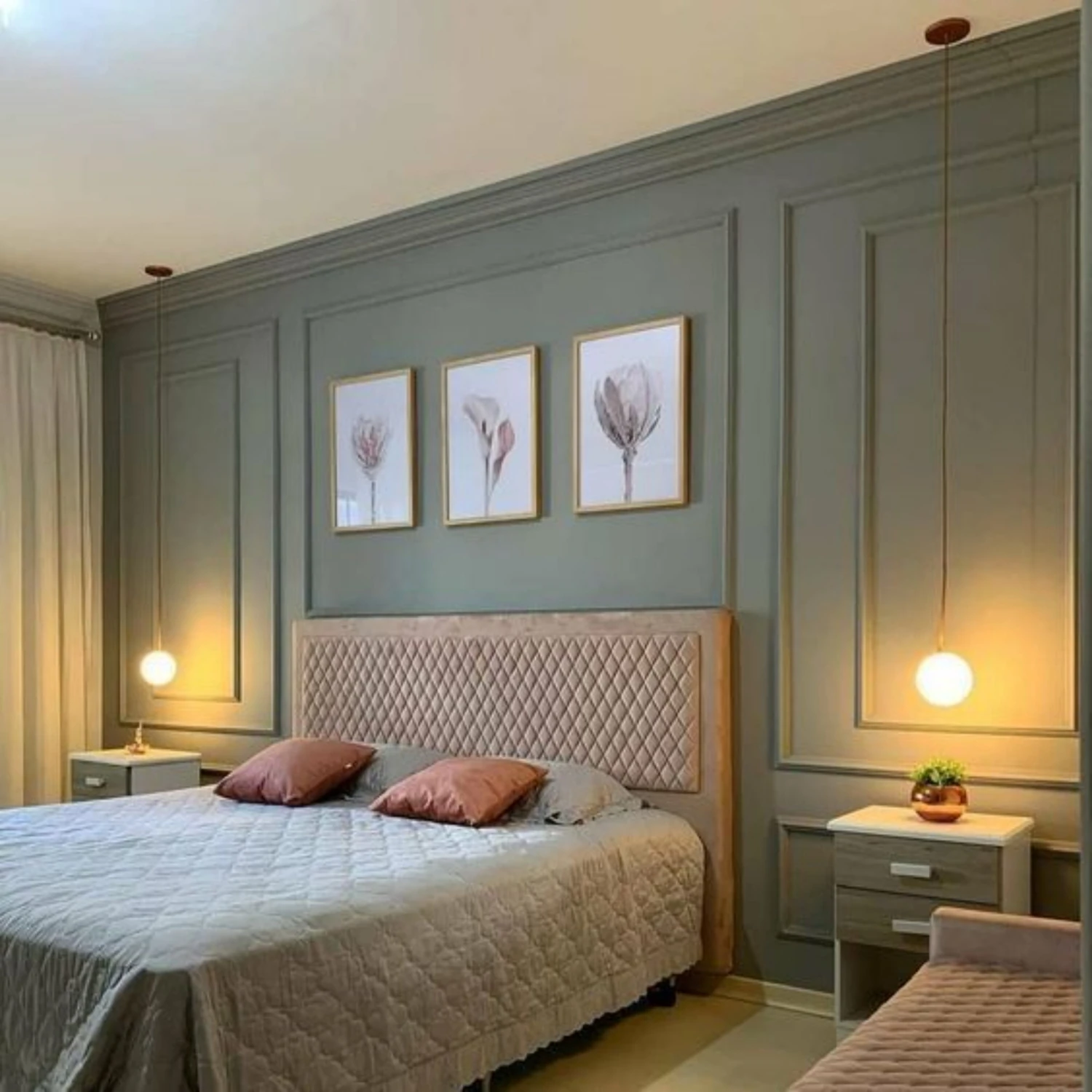 Yatak Odası Tasarım Boyanabilir Çıta Hazır KESIM(ANKA132)