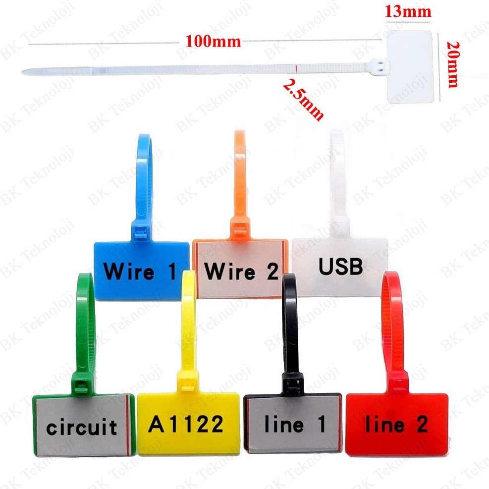 Renkli Etiketli Cırt Kablo Bağı 7 Renk 70 Adet