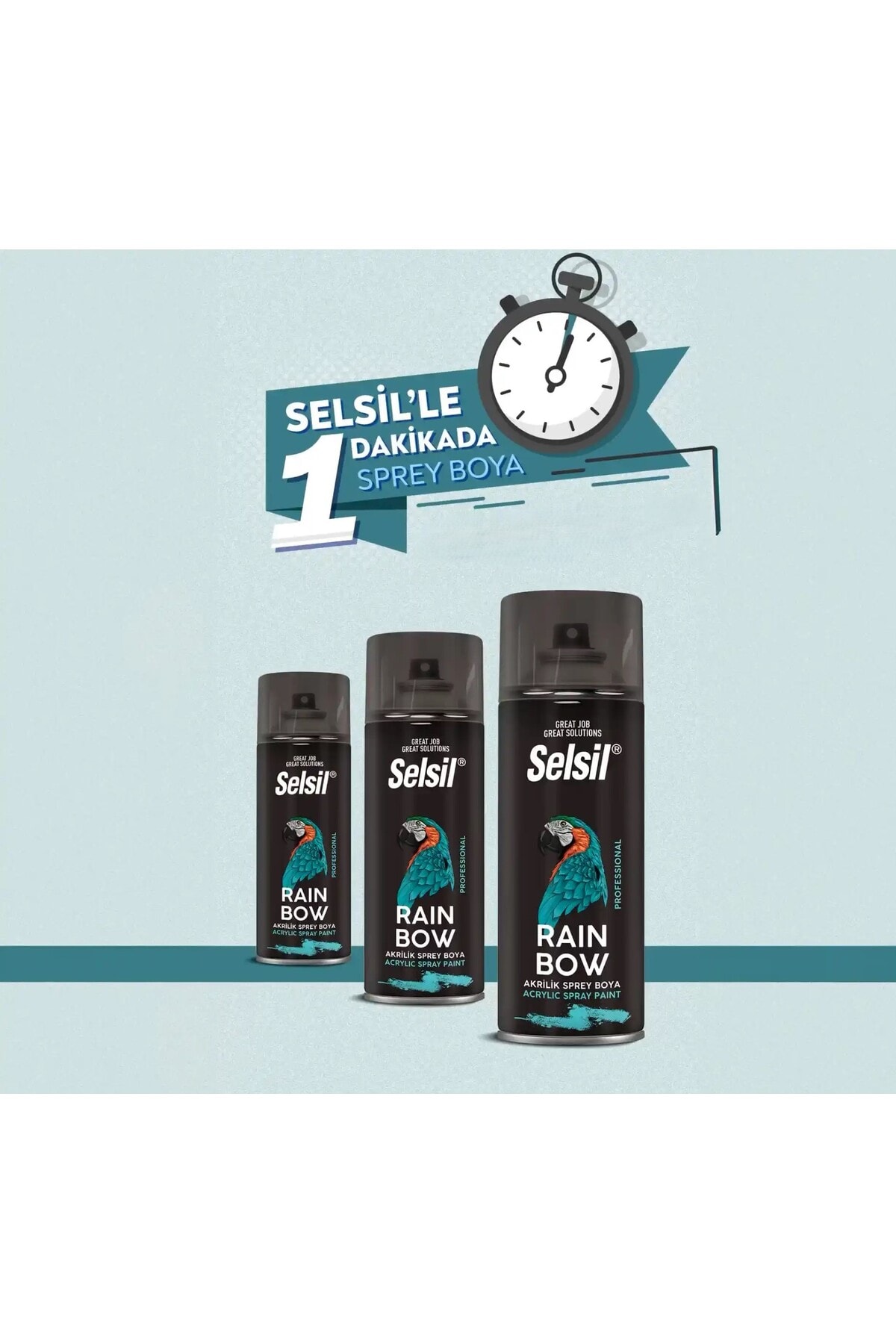SELSİL Rainbow Akrilik Sprey Boya Trafik Turuncu (RAL 2004) 400 ml (HYM0028550038)