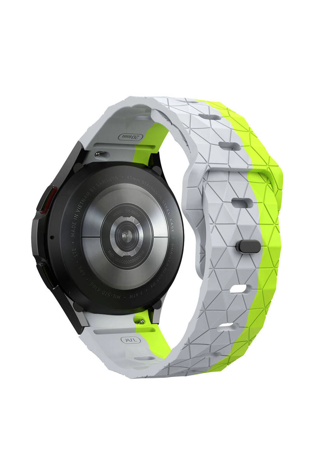 Samsung Galaxy Watch 3 45mm Kordon Kayış Prizma Desen Silikon KRD-116