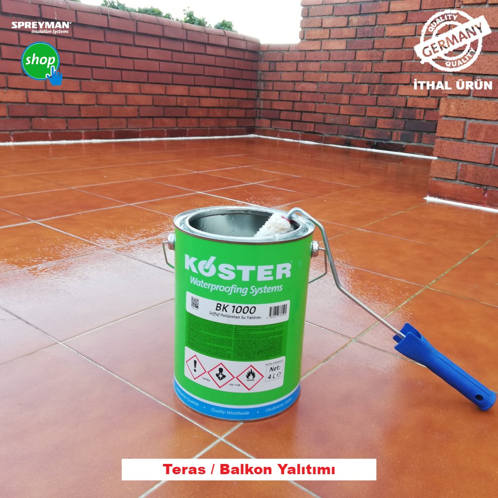 Bk 1000 - Balkon ve Teras Seramik Üzeri Şeffaf Su Yalıtımı