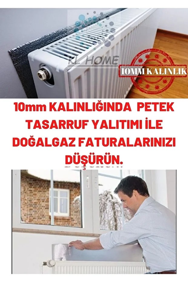 10mm Kalınlık- 5 Adet -50cmx100cm Tasarruf Için Kalorifer Petek Arkası Doğalgaz Faturan Düşür