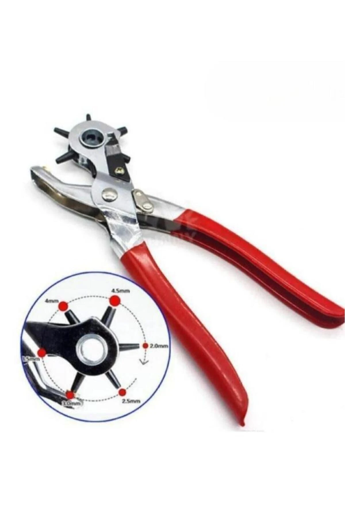 6 Başlıklı Kemer Delme Pensesi Deri Pensi Saat Kayışı Delici Yuvarlak ve Düz Delik Açıcı Alet