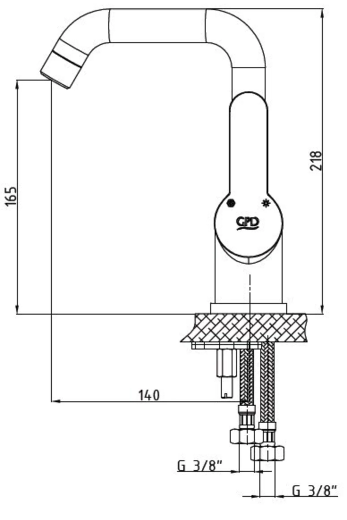 Gbd Tek Gövde Lavabo Bataryası Nova Mtl35