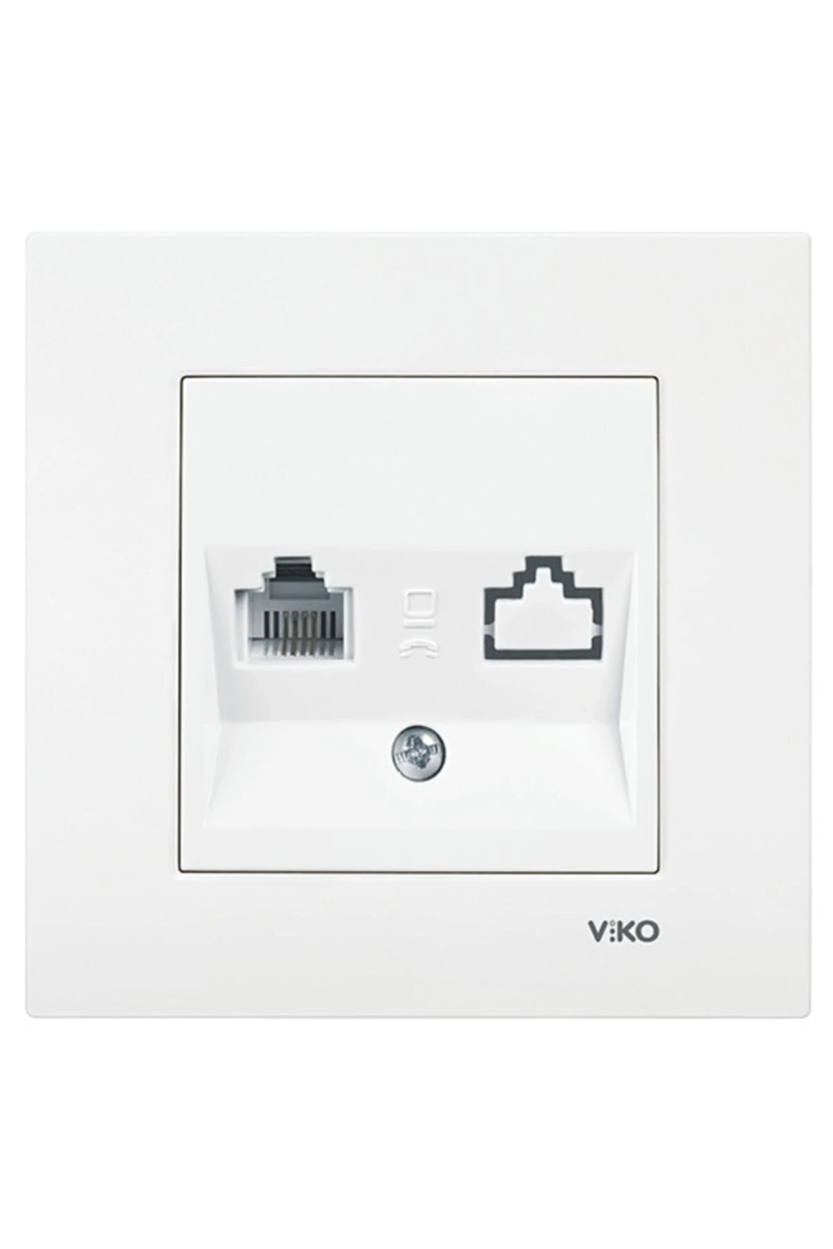 Kare Beyaz Nümeris Telefon Prizi Rj 11 Çerçeve Dahil