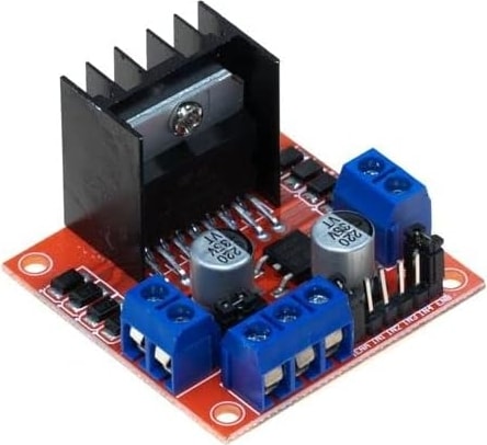 L298N Voltaj Regulatörlü Çift Motor Sürücü Kartı (Kırmızı Pcb)