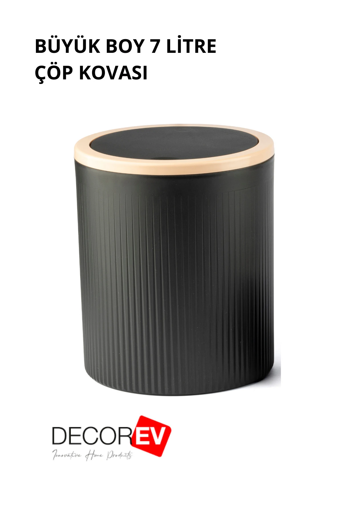 Büyük Çöp Kovası 7 Litre – Ofis, Mutfak Ve Banyo Lüks Kova