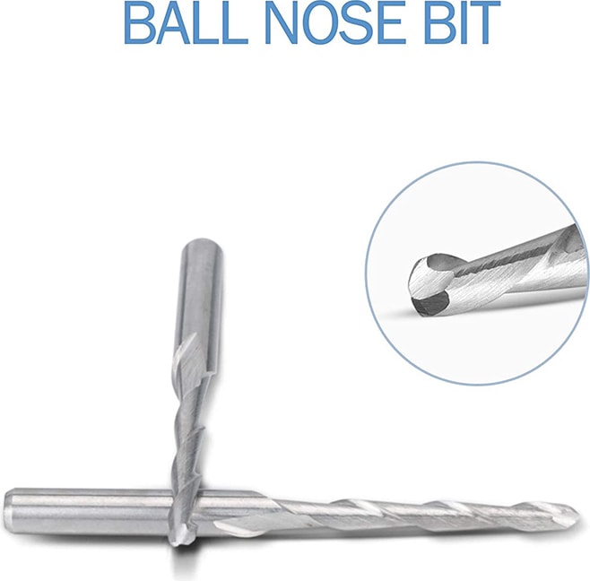 Quanbu 2020 10 Adet Cnc Router Bit 2mm Bilyalı Uçlu Freze 2-Flüt Spiral Upcut Freze Oyma Oyma Aracı Set