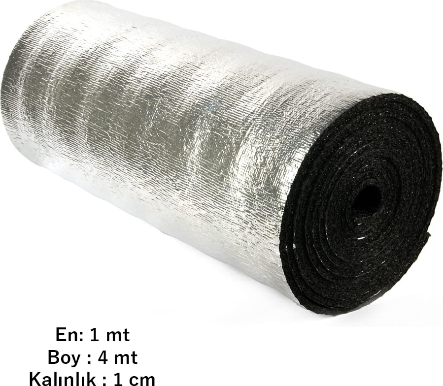 4 mt Kalorifer Radyatör Arkalığı Isı Yalıtımı İzalasyon Levhası Petek Arkası Alüminyum Folyo (1 Cm) 4 mt 1 cm