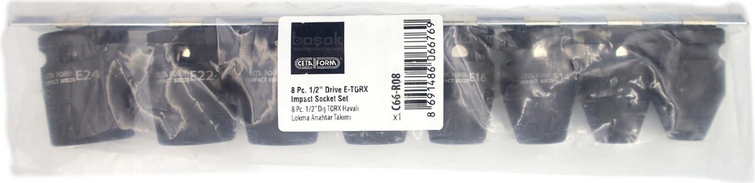 E10 - E24 1/2" Dişi Torx Havalı Lokma Takımı 8 Parça C66-R08
