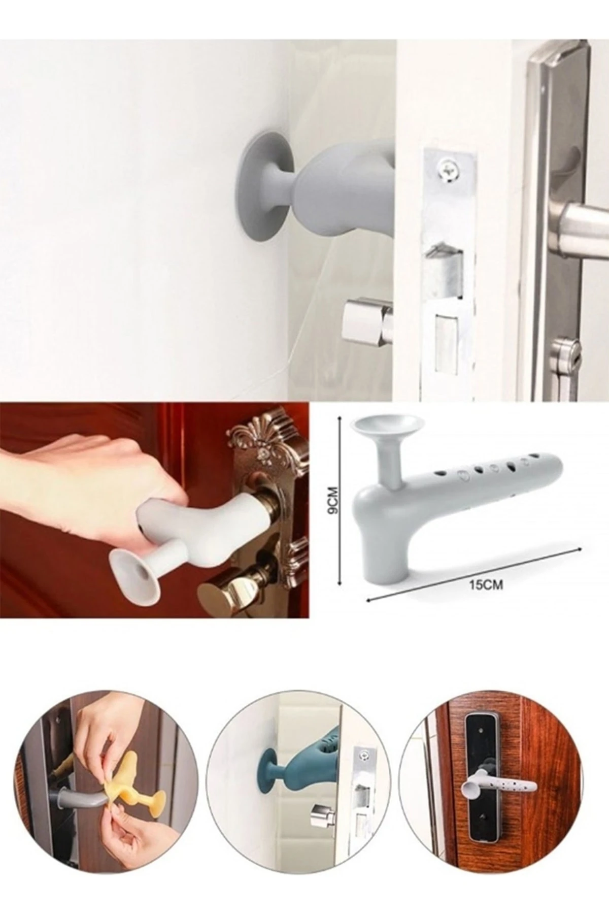 Pratik Silikon Kapı Kolu Stoperi Duvar Koruyucu Pencere Tutucu Stoper Çocuk Güvenlik Ürünü