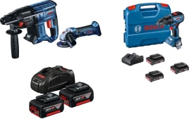 BOSCH GSR18V50 Vidalama+GBH180 Şarjlı Kırıcı DELICI+GWS180 Şarjlı Taşlama+2 x 5 Ah+3X2AH+2X Dolum Cihazı