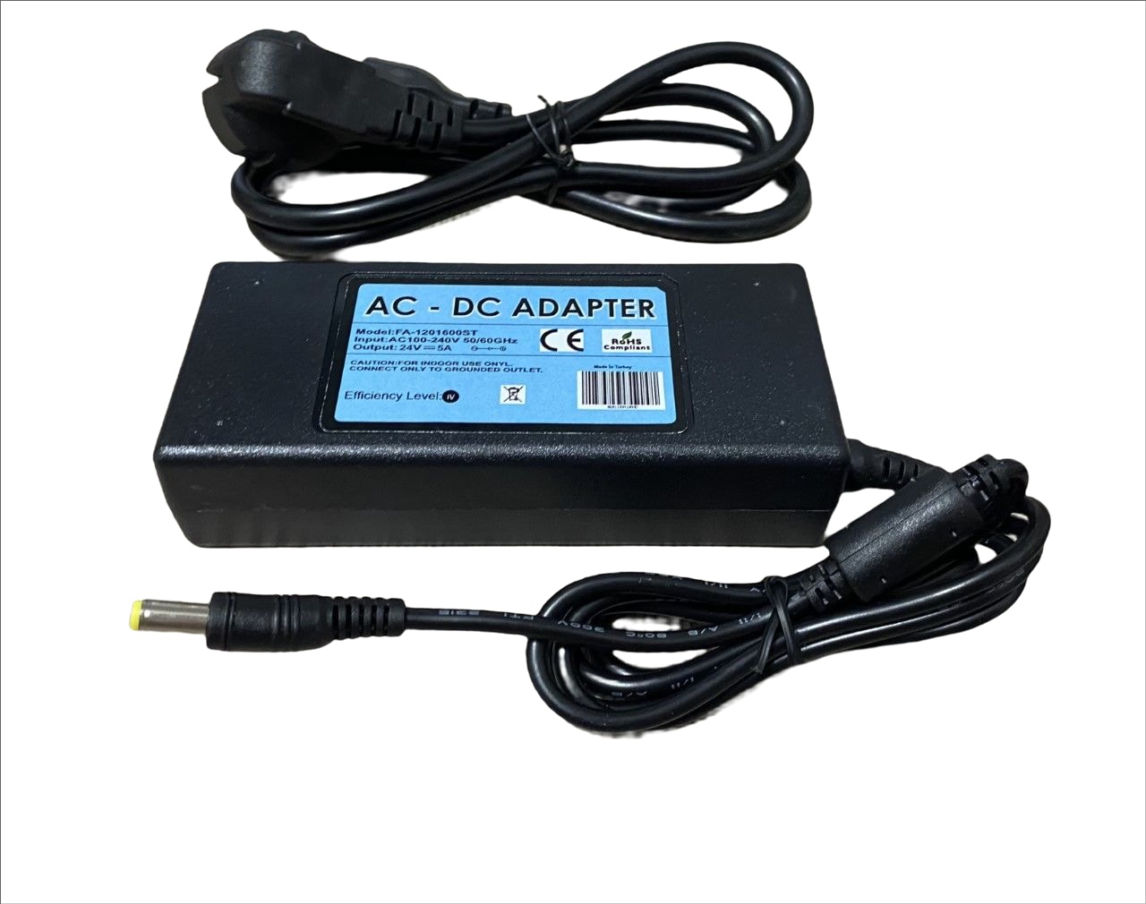 24V 5A LED Adaptörü 5,5x2,5 Jack 24 Volt 5 Amper Adaptör LED