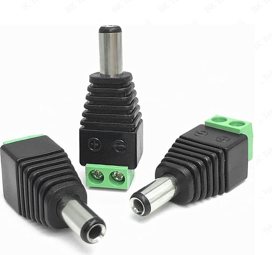 Klemensli Power Jack Erkek Balun Konnektör 5.5*2.1 Mm - 5 Adet