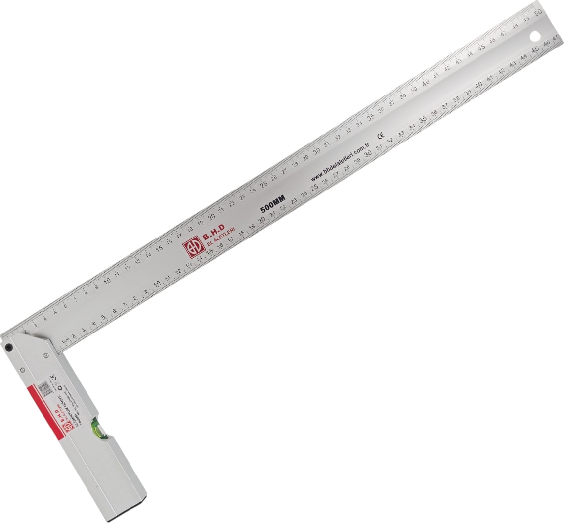 B.h.d BHD00199 500MM/50CM Alüminyum L Marangoz Gönye/su Terazili