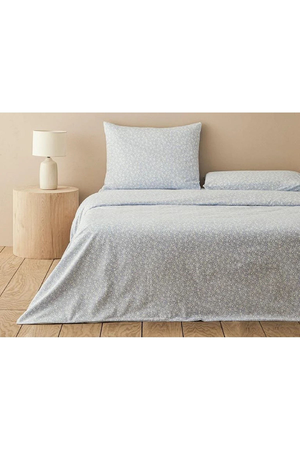 Liberty Blossom Kolay Ütülenir Çift Kişilik Nevresim Takımı 200x220 Cm Mavi