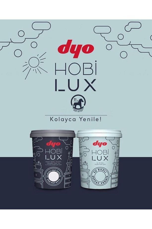Hobilux Beyaz Su Bazlı Saf Akrilik 0,4 lt Hobi Boyası ( 0001 - Beyaz )