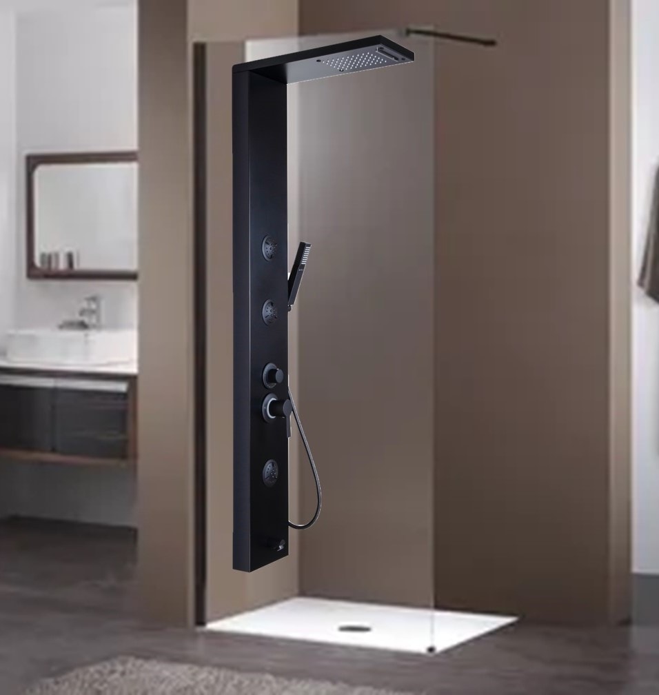 Fırat Black Style Duş Paneli, Robot duş, duş kolonu, masajlı duş, duş fiskiyesi