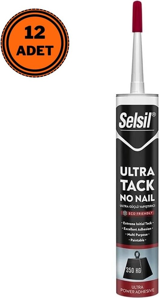 12 Adet Ultra Tack Montaj Yapıştırıcı Korniş Yapıştırıcısı 290 ml