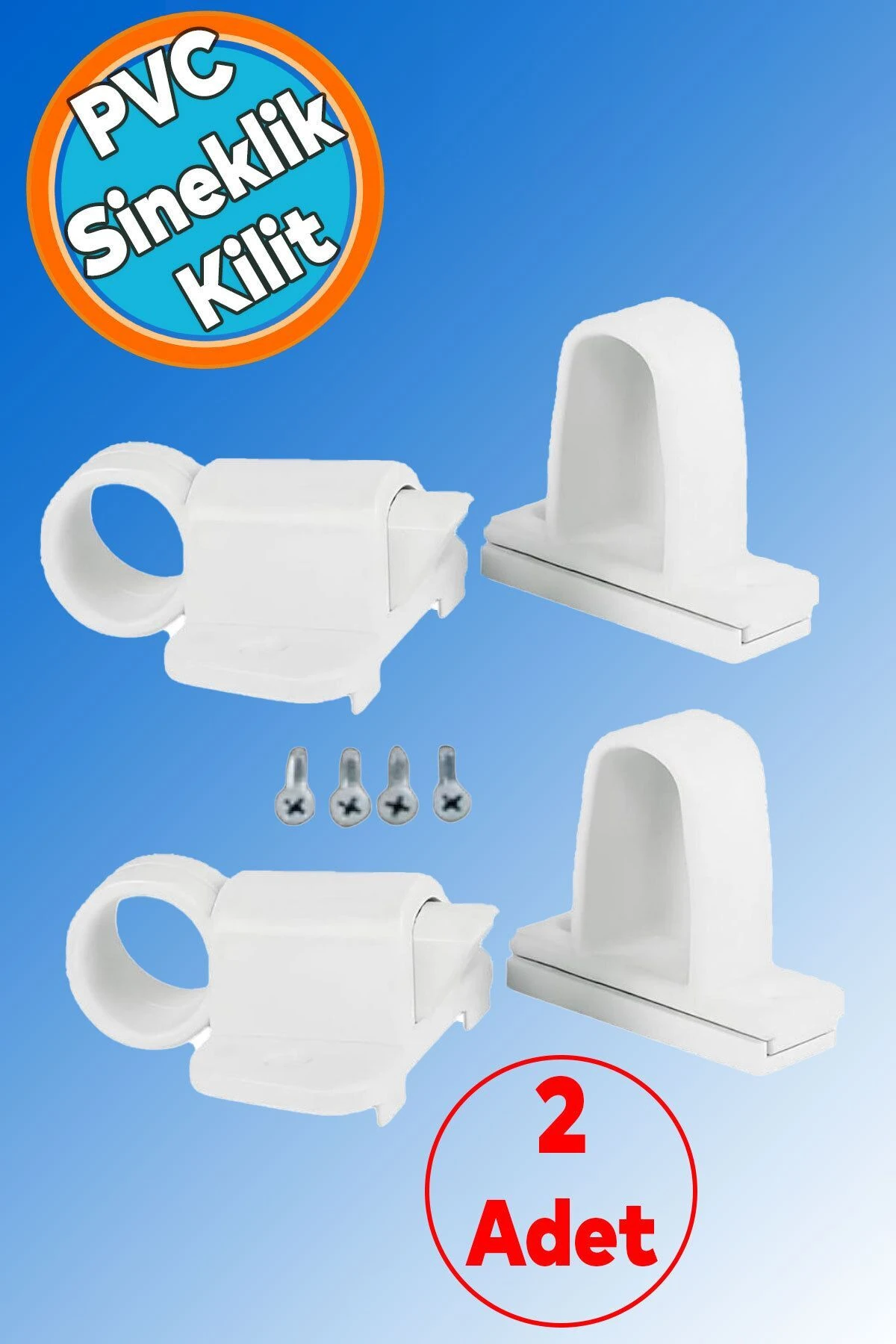 Pencere Kapı Sineklik Kapama Çarpma Kilit Plastik Pratik Tutucu Pimapen PVC Aparat 2 Adet