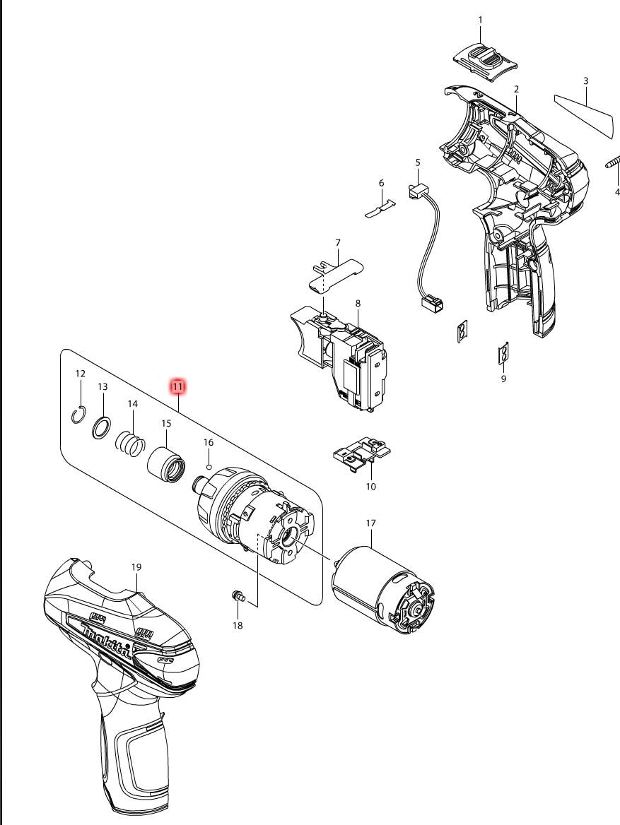 MAKİTA DF030D Şanzıman Set Ürün Kodu 125460-6