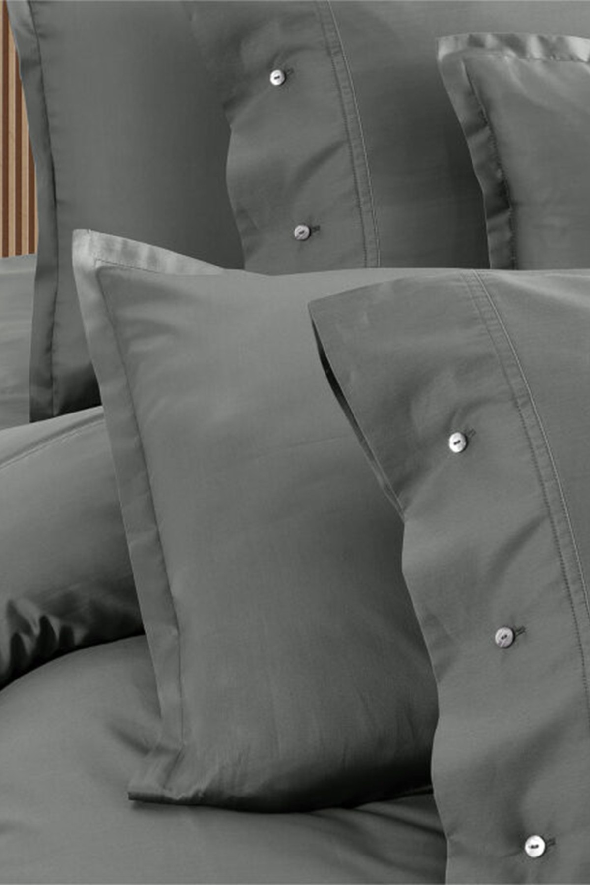 Monochrome Gray %100 Pamuk Saten Tek Kişilik Nevresim Takımı