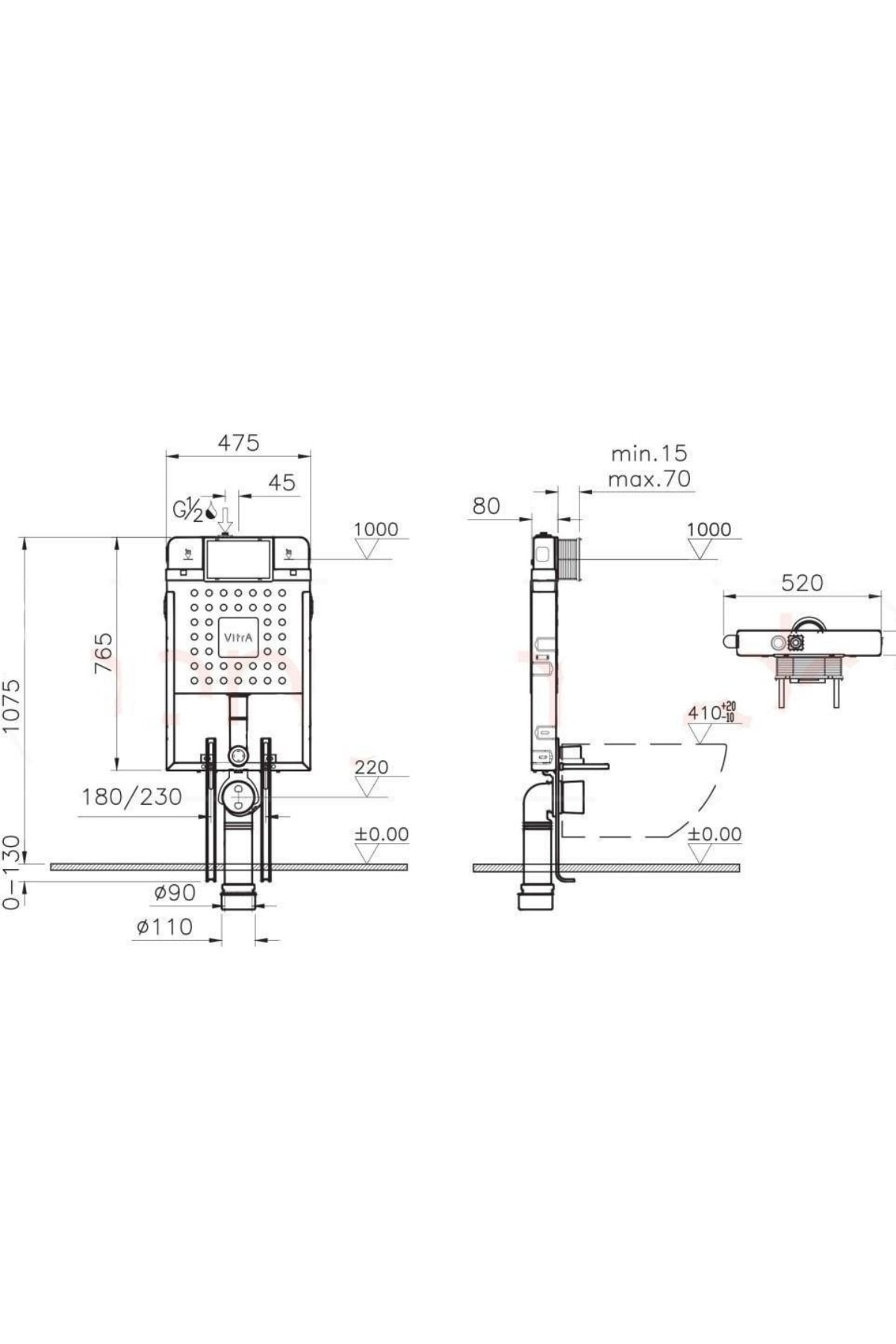 Yeni Gömme Rezervuar Seti 8 Cm 768-1851,740-2280,a41461