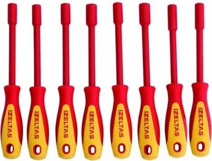 Izeltaş 1000V Süngüsü Izoleli Lokma Uçlu Tornavida Seti (8 Parça)