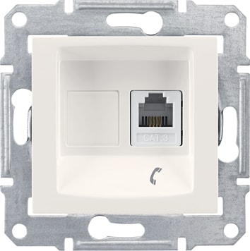 Sedna 1*Rj11 Telefon Prizi Krem Çerçevesiz