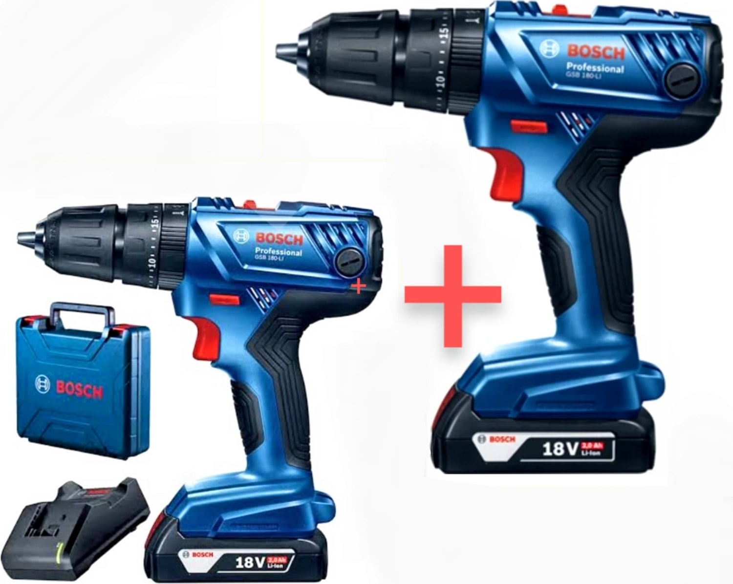 BOSCH Gsb 180 Li 2 Makine ,2 Batarya ve 1 Şarj Cihazı