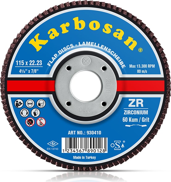 Zr Flap Diskler Kum:60 115X22.23 Mm (10'Lu Kutu)