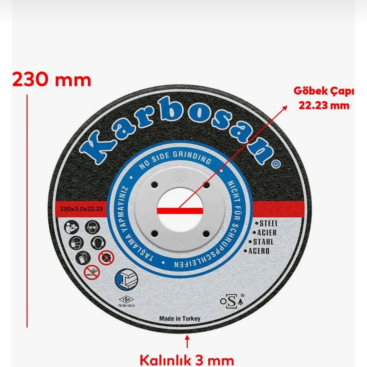 KARBOSAN Metal Kesici Disk 230X3,0X22,23 (5 Adet)
