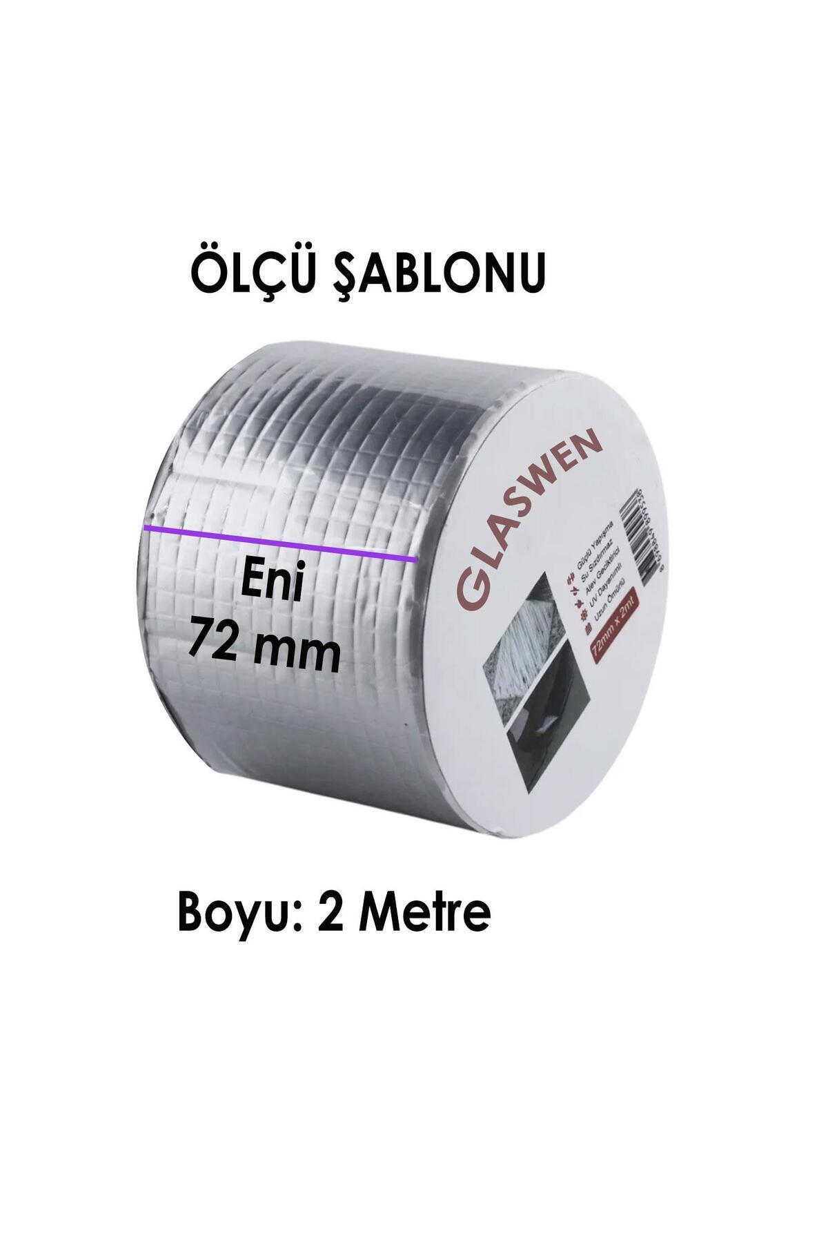 OZKUVVET 4 Adet Çatı İzolasyon Bandı 72 mm X 2 MT Su Sızdırmazlık Geçirmez Yalıtım Çamur Boru Sakız Tamir Ban
