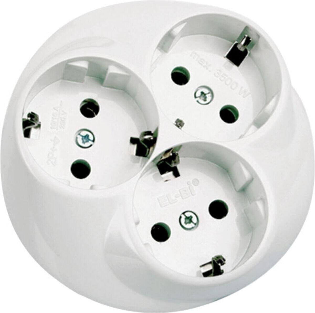 El-Bi Sıva Altı 3lü Topraklı Priz- Kaliteli Ürün