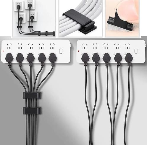 Kablo Tutucu Sabitleyici Klips Yapışkanlı 4 Adet Kablo Düzenleyici Organizer