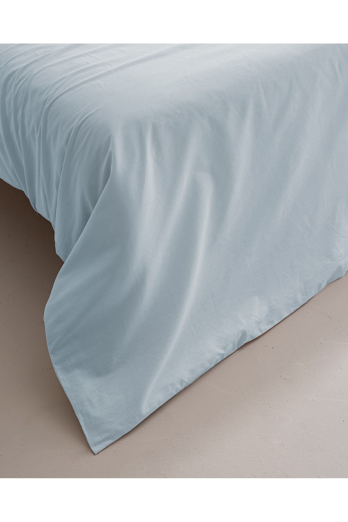 Manon King Size %100 Pamuk Ranforce Düz Nevresim - Mavi